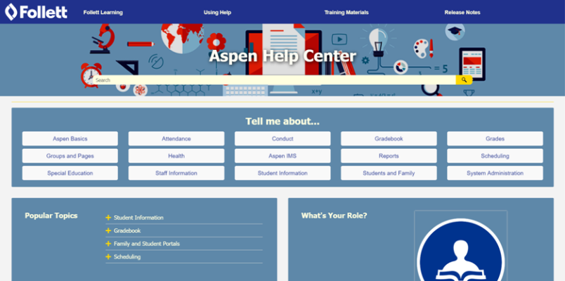screenshot of Aspen Help Center page