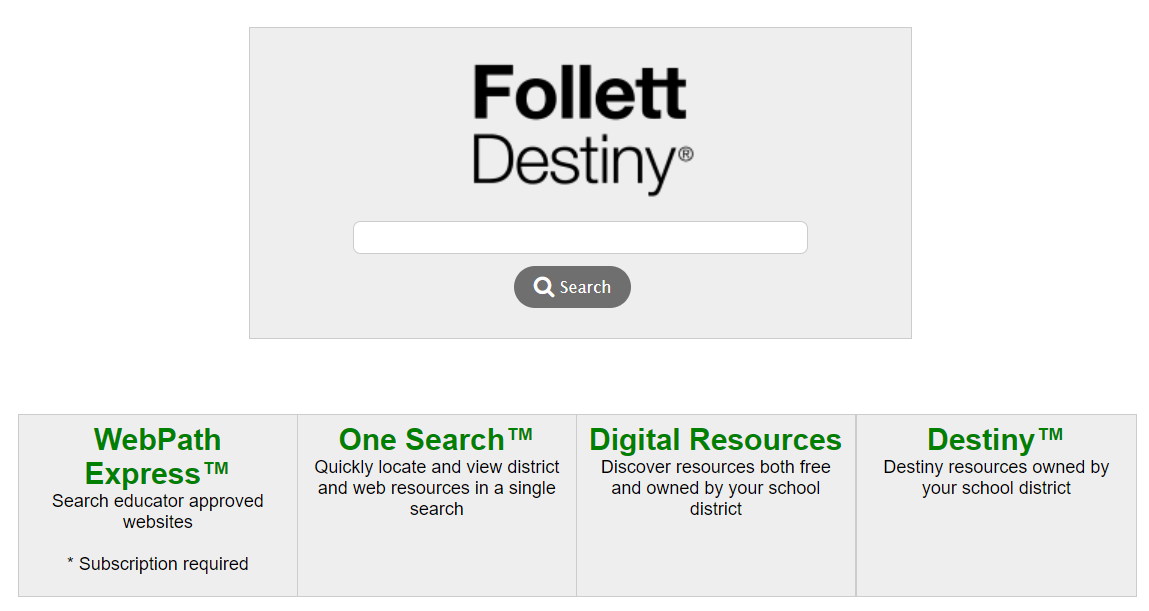 Follett Destiny search