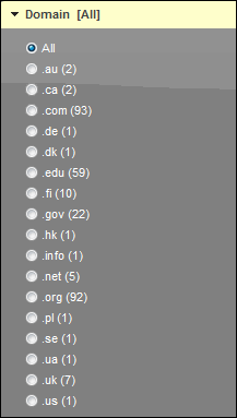Domain search options