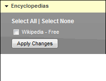 Encyclopedia search options