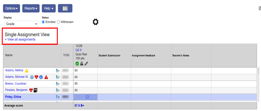 Single assignment view